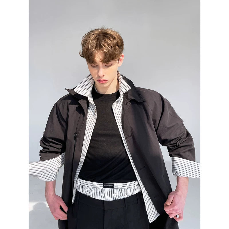 Single-Breasted Mid-Length Trench Coat 3