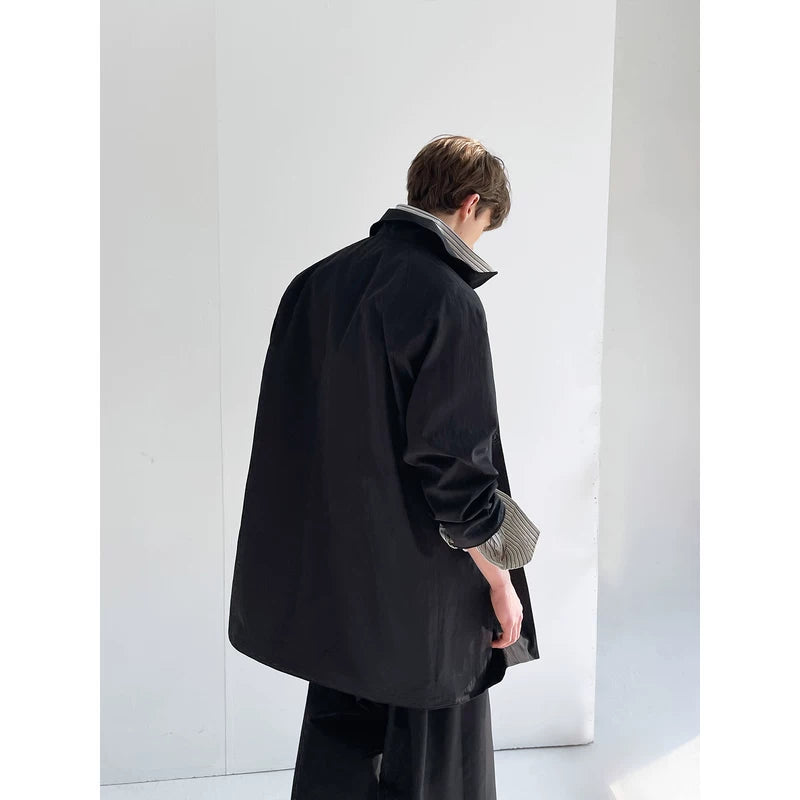 Single-Breasted Mid-Length Trench Coat 5