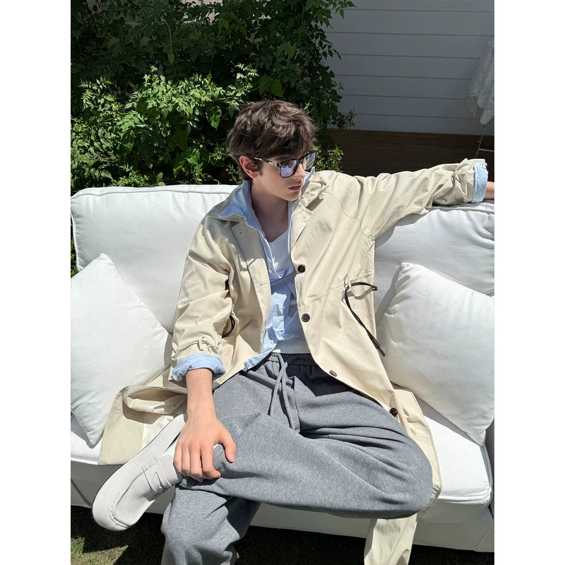 Single-Breasted Oversized Long Trench Coat 2