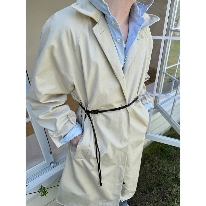 Single-Breasted Oversized Long Trench Coat 3