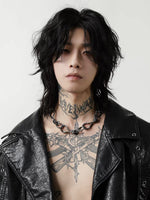 Skull Lock Punk Chain Necklace 1