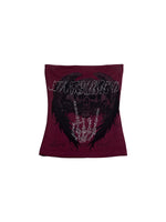 Skull Print Rhinestone Bandeau Top 5