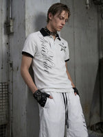 Skull Print Short Sleeve Polo Shirt 2