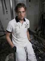 Skull Print Short Sleeve Polo Shirt 4