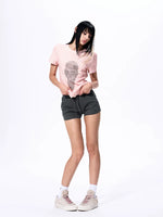 Skull Rhinestone Slim Fit T-Shirt 2