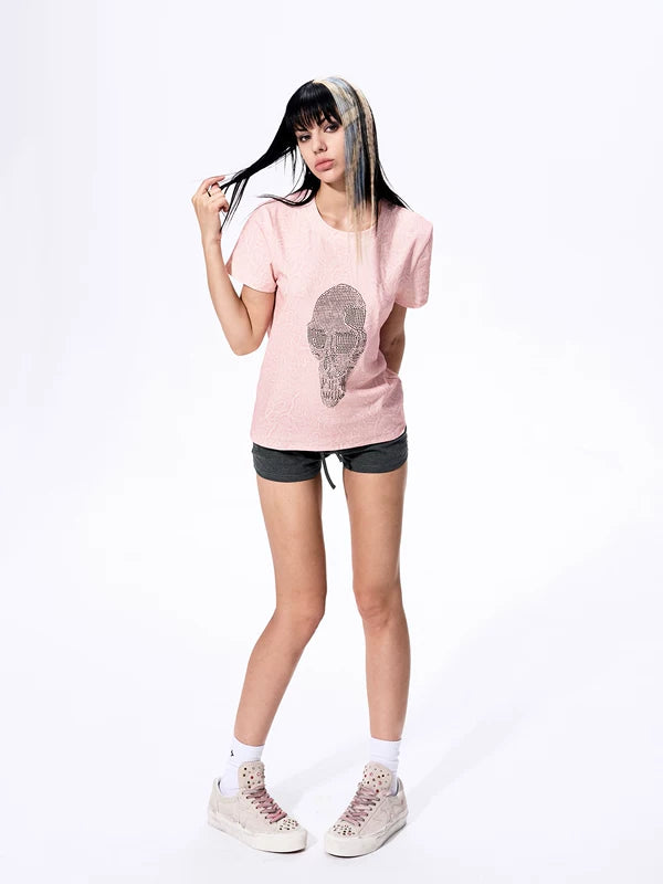 Skull Rhinestone Slim Fit T-Shirt 3