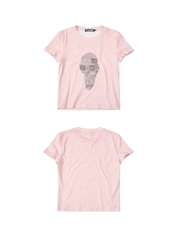 Skull Rhinestone Slim Fit T-Shirt 5