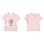 6094922085090,6094922085091,6094922085092,6094922085093, Skull Rhinestone Slim Fit T-Shirt