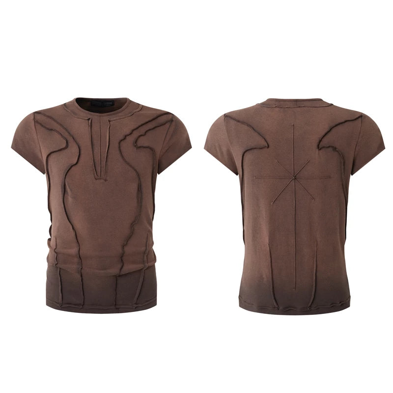 6095248572731,6095248572732,6096326945163, Slim Fit 3D Cut Short Sleeve T-Shirt