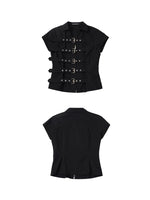 Slim Fit Buckle Detail Short-Sleeve Shirt 5