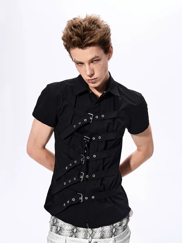 Slim Fit Buckle Strap Shirt 2