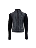 Slim Fit Cable Knit Hooded Jacket 5