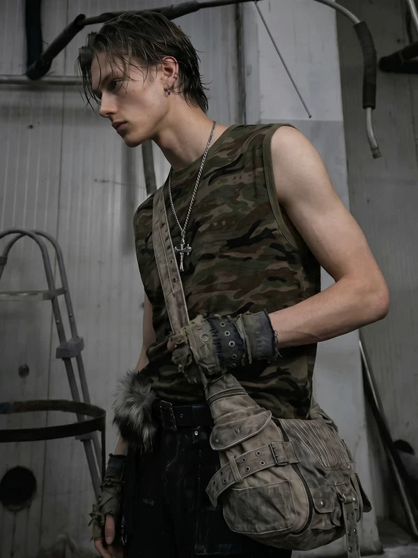 Slim Fit Camouflage Sleeveless Vest 1