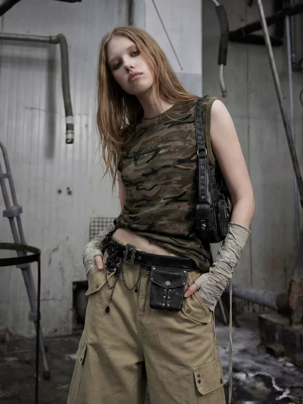 Slim Fit Camouflage Sleeveless Vest 2