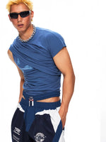 Slim Fit Deconstructed Crew Neck Vest 3
