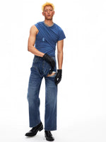 Slim Fit Deconstructed Crew Neck Vest 4