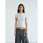 5789703045293,5789703045294, Slim Fit Faux Layered Henley T-Shirt
