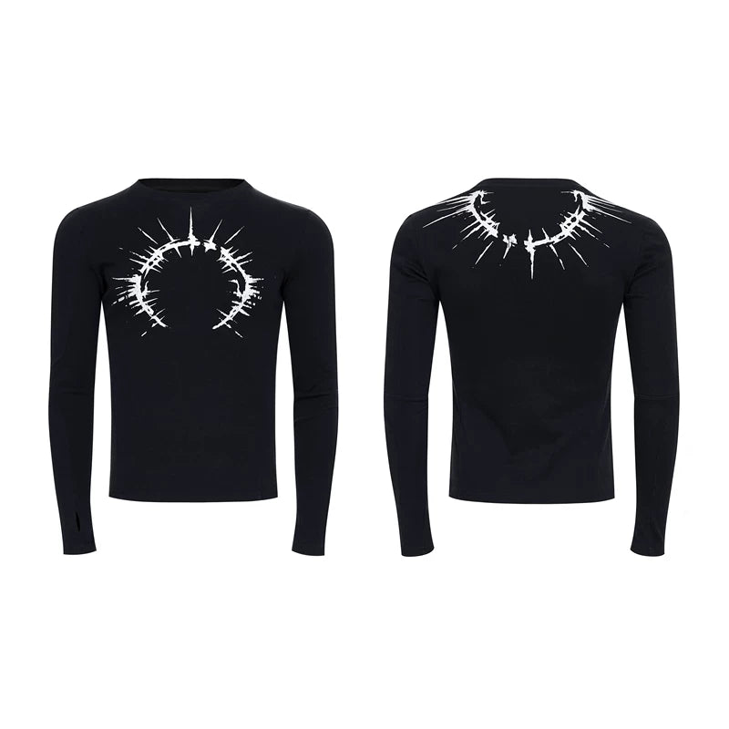 6027781077441,6027781077442,6027781077443,6027781077444, Slim Fit Graphic Long-Sleeve T-Shirt
