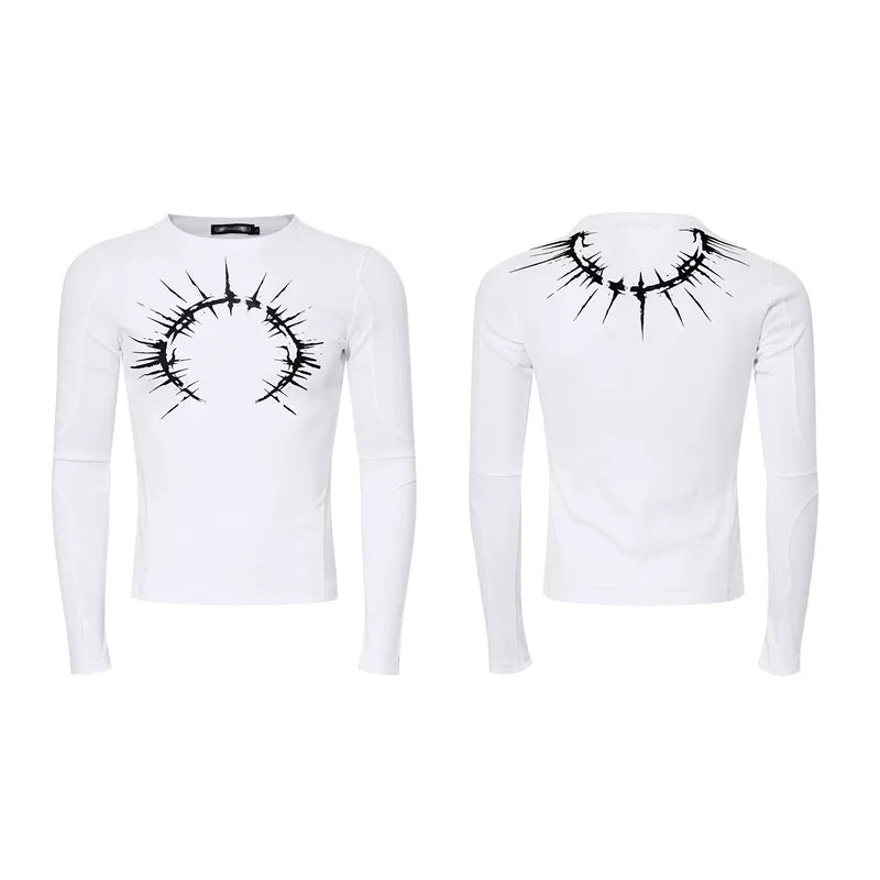 6027781077445,6027781077446,6027781077447,6027781077448, Slim Fit Graphic Long-Sleeve T-Shirt