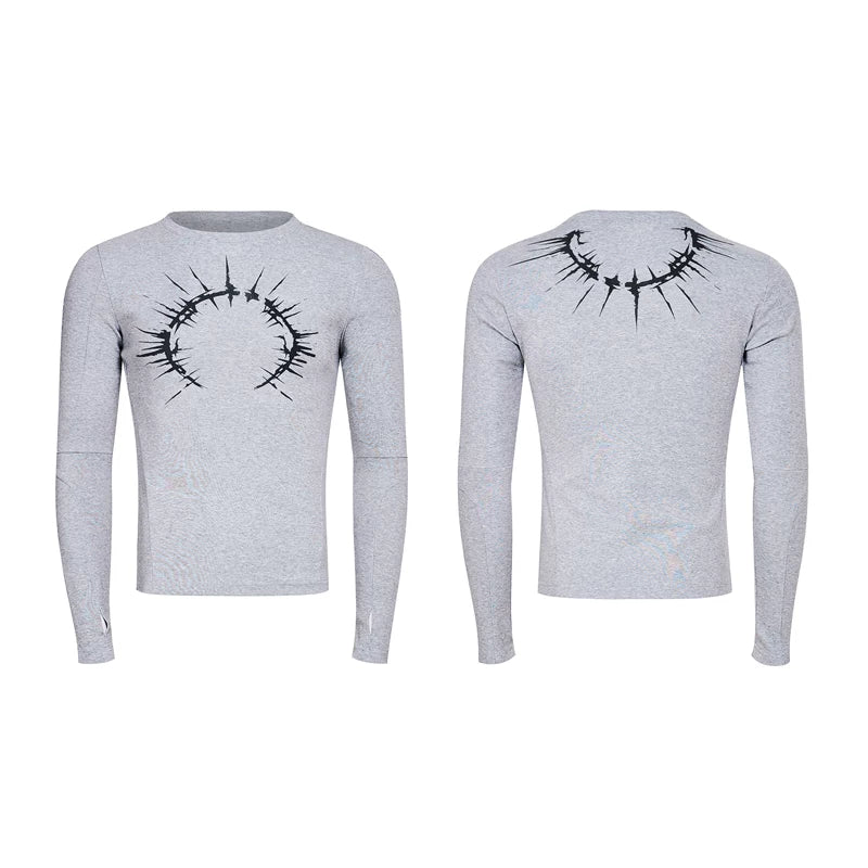 6027781077449,6027781077450,6027781077451,6027781077452, Slim Fit Graphic Long-Sleeve T-Shirt