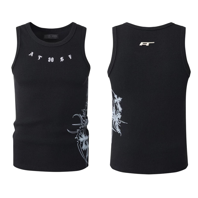 6259832174363,6259832174364,6259832174365, Slim Fit Graphic Print Sleeveless Vest