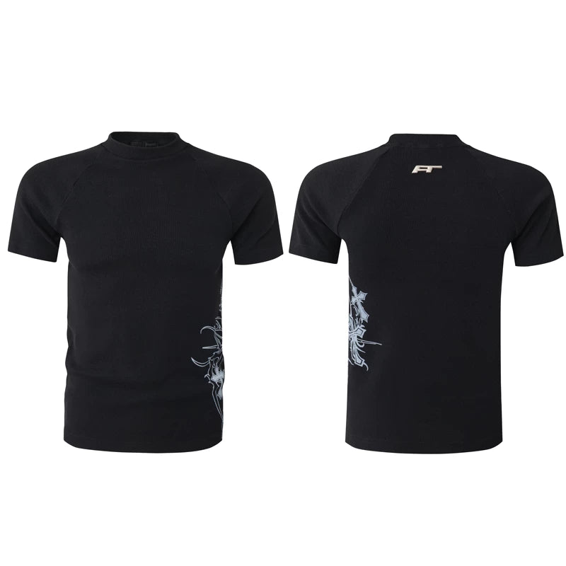 6260180155627,6260180155628,6260180155629, Slim Fit Graphic Short Sleeve T-Shirt