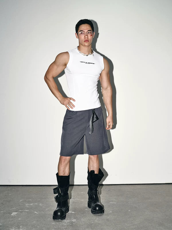 Slim Fit Lettering Graphic Sleeveless Vest 2