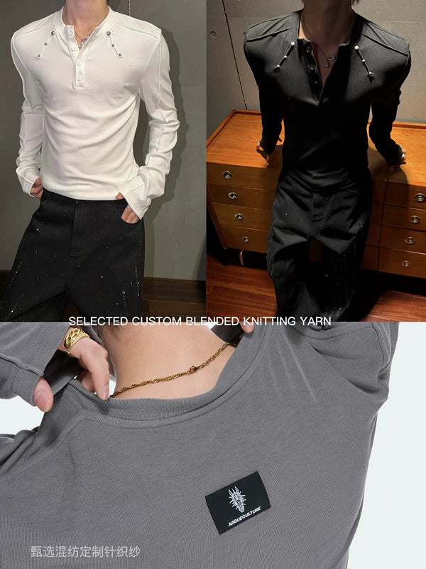 Slim Fit Long Sleeve Henley Shirt 5