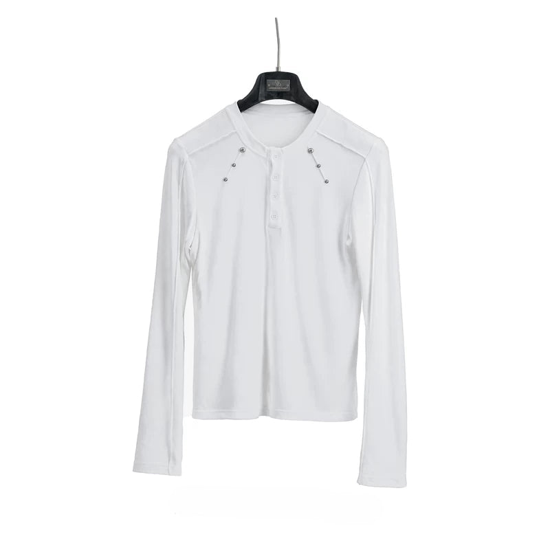 6141458584410,6117461521476,6117461521477,6117461521478,6141458584417, Slim Fit Long Sleeve Henley Shirt