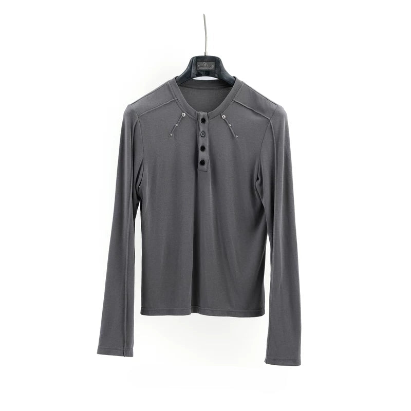 6141458584411,6117461521479,6117461521480,6117461521481,6141458584418, Slim Fit Long Sleeve Henley Shirt