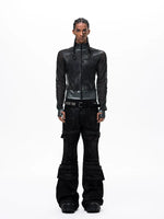 Slim Fit Mesh Stand Collar Jacket 4