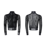 6208105522041,6208105522042,6208105522043,6212583111892, Slim Fit Mesh Stand Collar Jacket