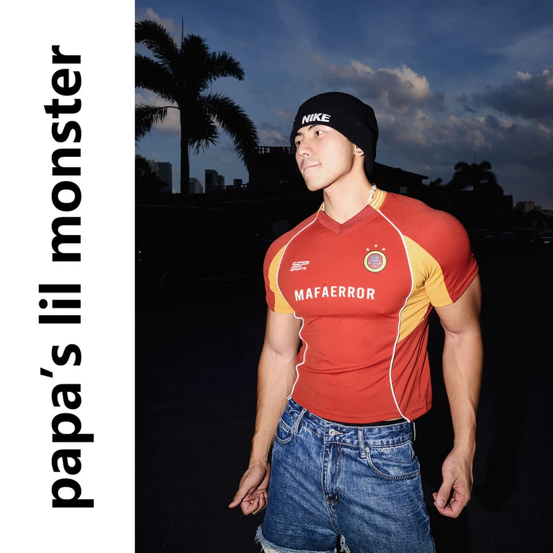 6279915363923,6279915363924,6279915363925,6279915363926, Slim Fit Patchwork Short-Sleeve T-Shirt