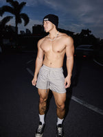 Slim Fit Plaid Drawstring Casual Shorts 1