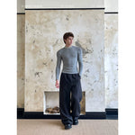 Slim Fit Rhinestone Crew Neck Long Sleeve 1