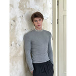 Slim Fit Rhinestone Crew Neck Long Sleeve 2