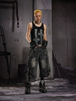 Slim Fit Rhinestone Cross Sleeveless Vest 4