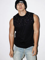 Slim Fit Rhinestone Embellished Vest 1