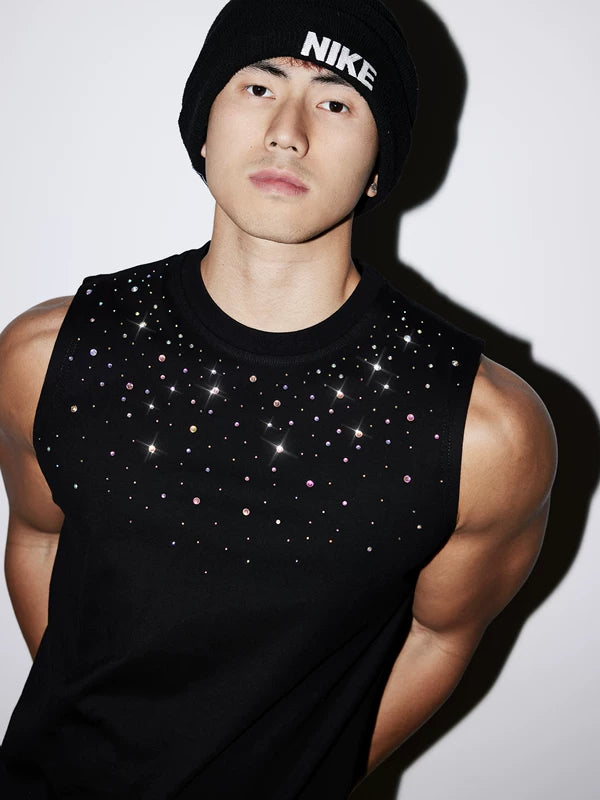 Slim Fit Rhinestone Embellished Vest 3
