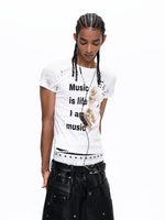 Slim Fit Ripped Graphic T-Shirt 2