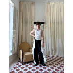 Slim Fit Sleeveless Vest With Flowing Ribbons 5