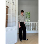 Slim Fit Striped Stand Collar Long Sleeve Tee 3
