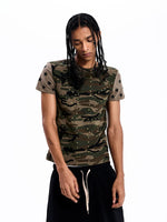 Slim Fit Studded Camouflage Star T-Shirt 2