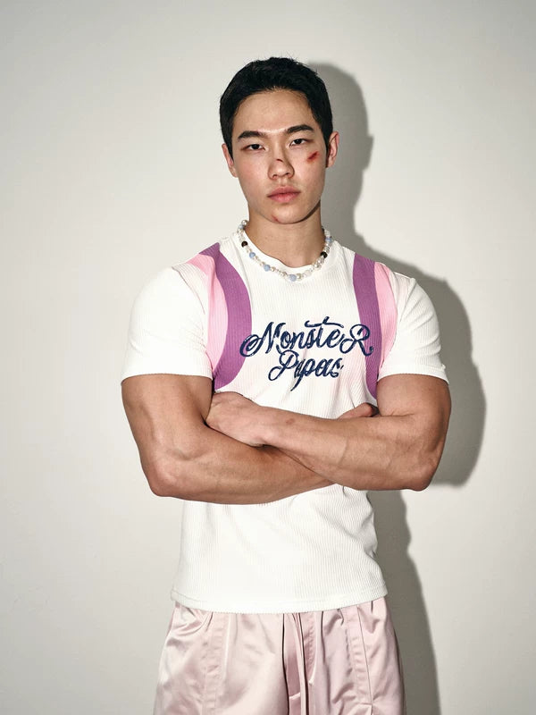 Slim Fit Textured Shoulder Stripe T-Shirt 1