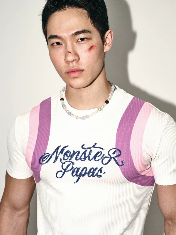 Slim Fit Textured Shoulder Stripe T-Shirt 4