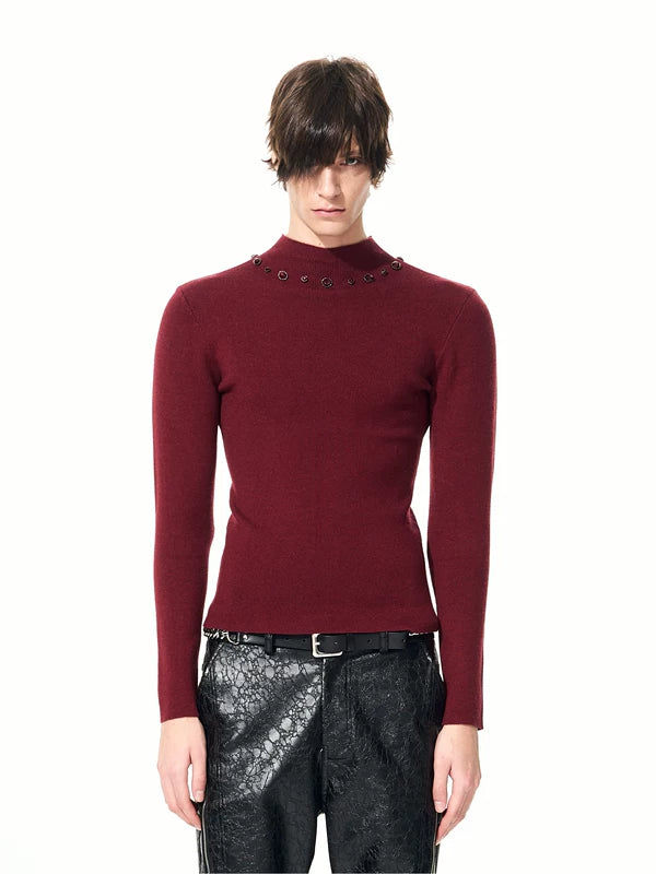 Slim Fit Turtleneck Knit Sweater 2