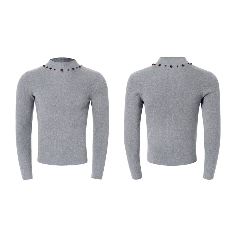 6152244475304,6152244475305,6152244475306,6152244475307, Slim Fit Turtleneck Knit Sweater