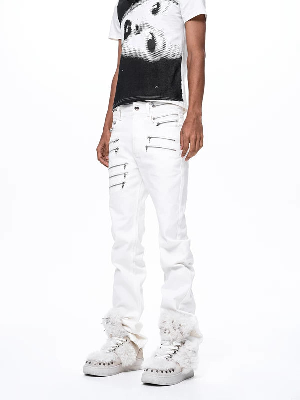 Slim Fit Zipper Detail Jeans 2