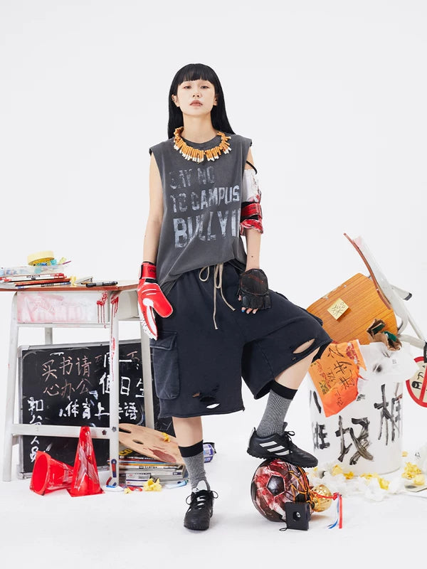Slogan Graphic Sleeveless Vest 3