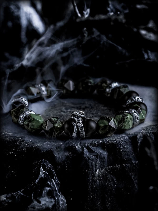 Snake Style Agate Beaded Bracelet 1